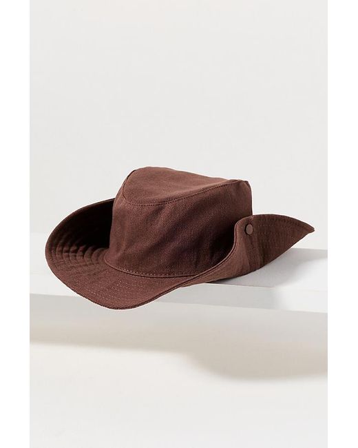 By Anthropologie Brown Snap-Up Rancher Hat