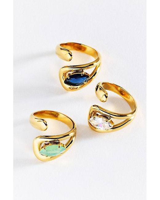 Anthropologie Metallic Bezel Wrap Ring