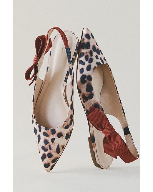 Maeve Gray Side-Bow Slingback Flats