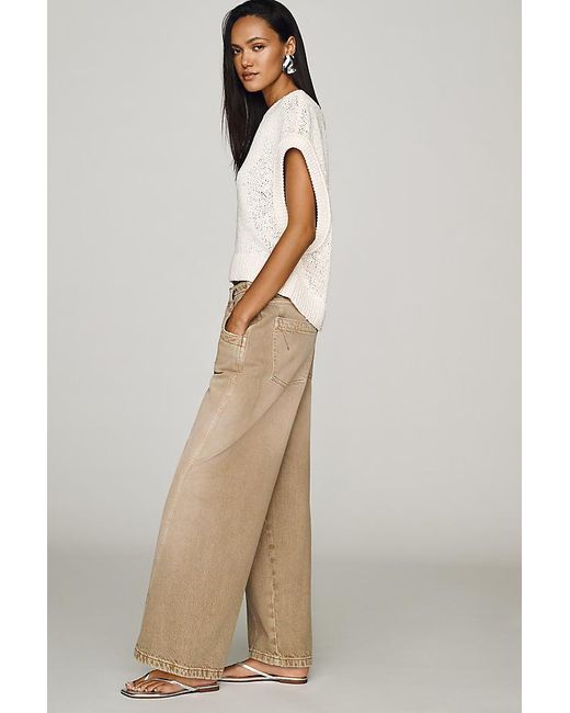 Pilcro Natural Kenny High-Rise Tapered Barrel Jeans