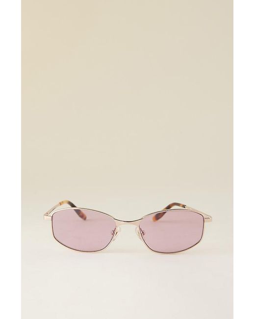 Messyweekend Natural Lexie Slim Metal Sunglasses