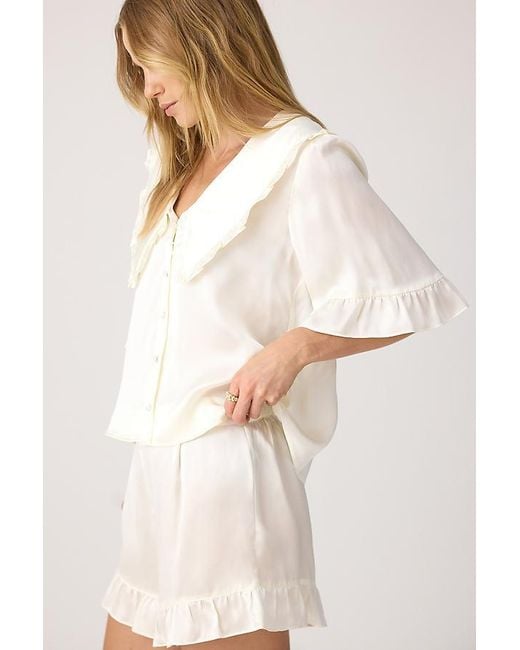 It's 9pm White Luna Silk Short Pyjama Set