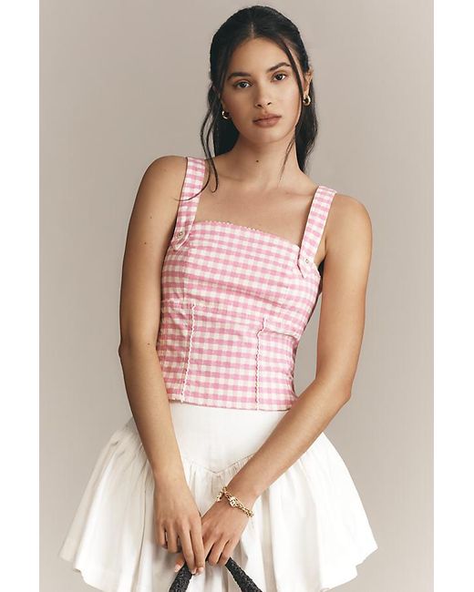 Maeve Pink Gingham Corset Top