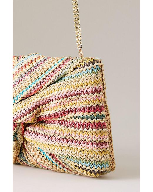 Dolce Vita Multicolor Elowen Raffia Clutch Bag