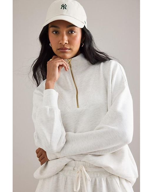 Varley White Hawley Half-Zip Sweatshirt