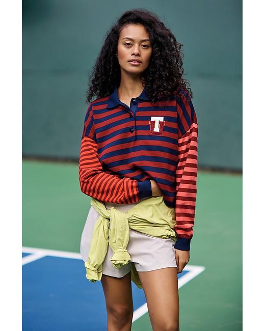 The Upside Red Bamford Sloane Cropped Rugby Shirt