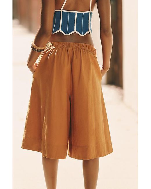 Celandine Natural Oversized Bermuda Trousers