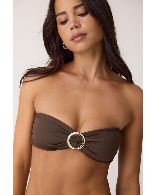 Away That Day Brown Cayman Island Bandeau Bikini Top