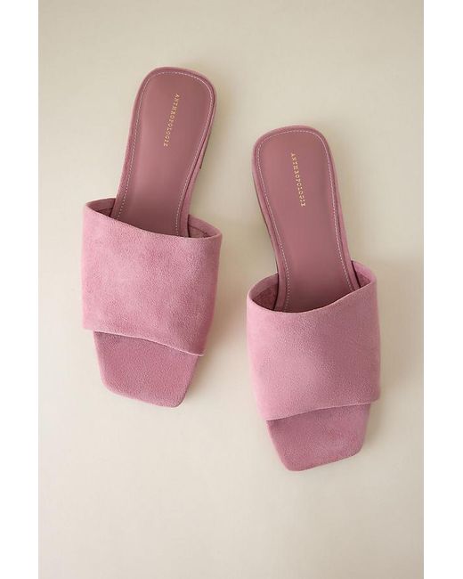 By Anthropologie Natural Suede Slide Sandals