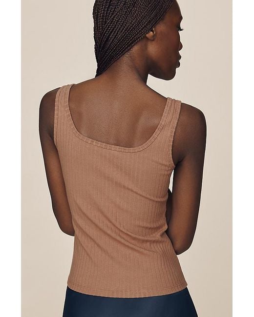 Maeve Natural Square-Neck Tank Top