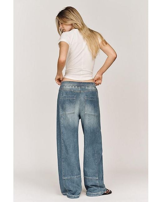 Pilcro Blue The Izzie Relaxed Full-Length Pull-On Barrel Jeans By
