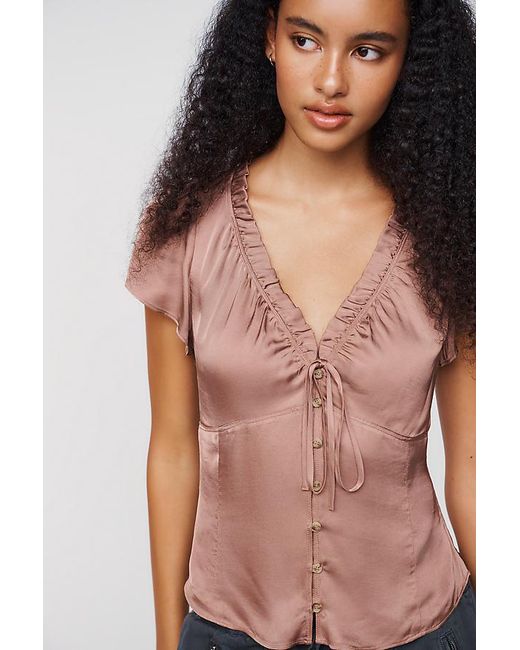 By Anthropologie Blue Silken Blouse