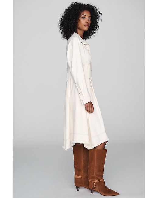 Pilcro White Denim Waisted Midi Shirt Dress