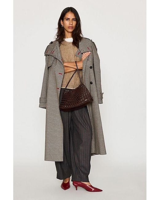 By Anthropologie Brown Calla Large Woven Satchel Bag