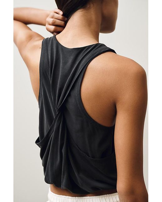 Daily Practice Black Bubble Twist Tank Top