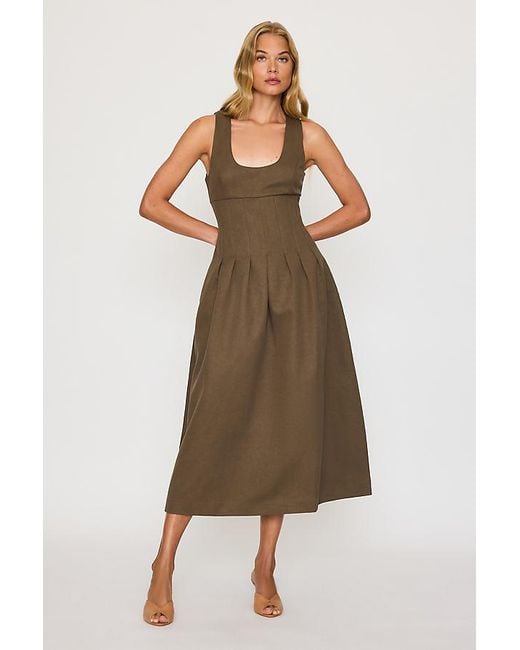Odd Muse Natural Cinched Midi Dress