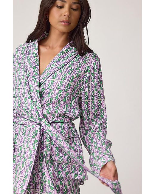 It's 9pm Gray Rizzo Bespa Cream Suit Long Pyjama Set