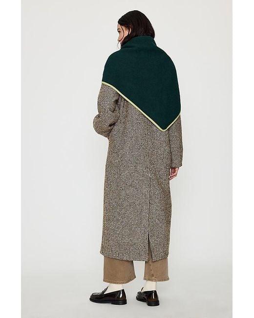 By Anthropologie Green Large Tipped Knit Triangle Scarf