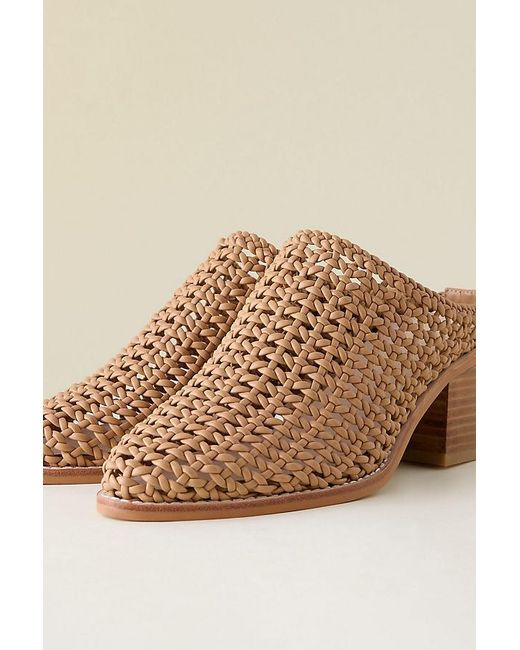 INTENTIONALLY ______ Natural Caps Woven Heeled Mules