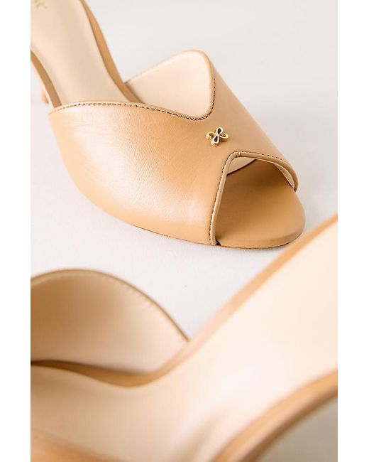 Maeve Natural Peep Toe Kitten Heels