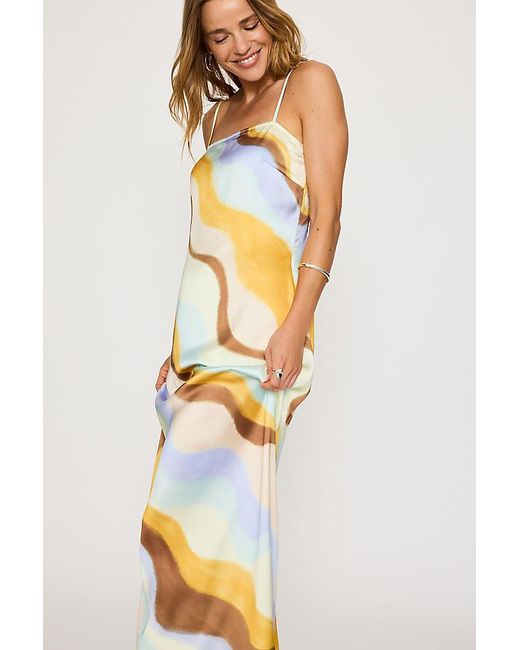 4th & Reckless Multicolor Serra Satin Maxi Slip Dress