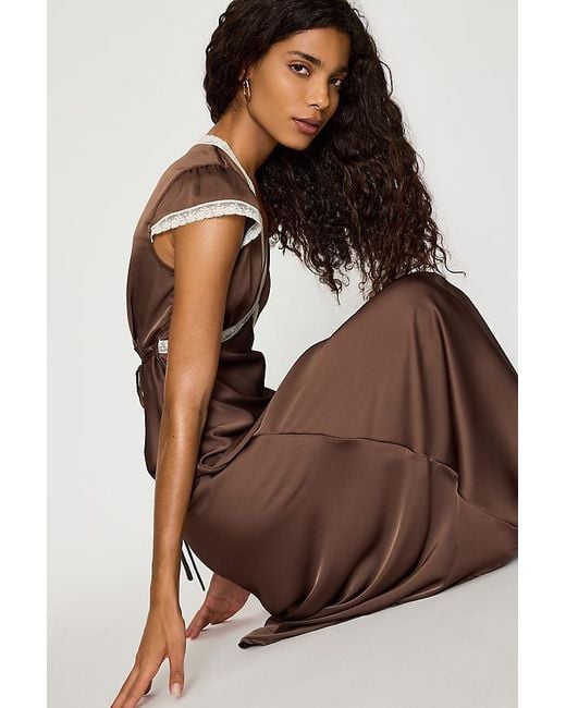 Faithfull The Brand Brown Elvira Midi Slip Dress