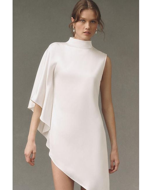Mare Mare Gray Satin Asymmetrical Mini Dress