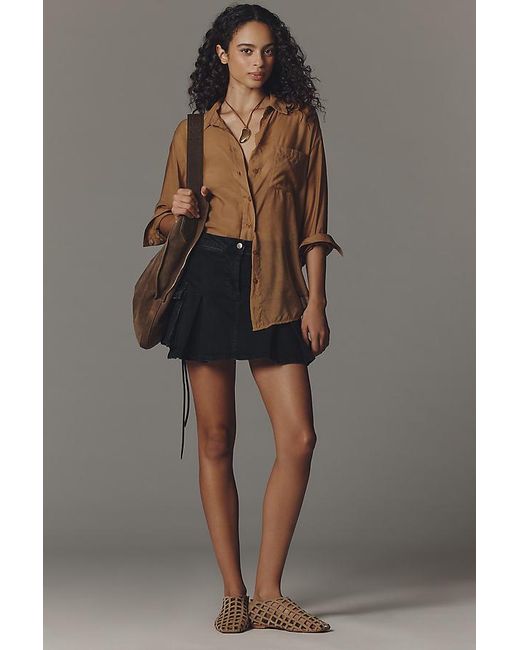Pilcro Brown Denim Utility Skort