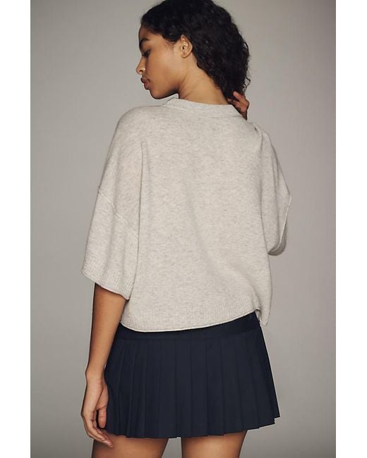 By Anthropologie Gray The Goldie Crew-Neck Cashmere Jumper: Cardigan Edition