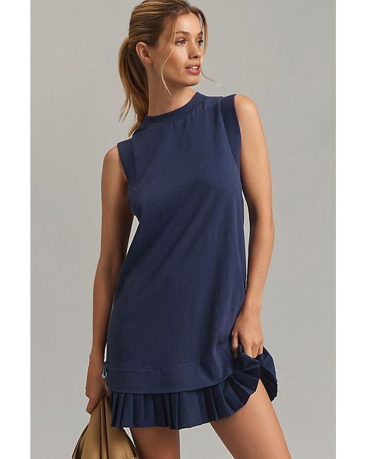 Daily Practice by Anthropologie Blue Layer Up Mini Dress