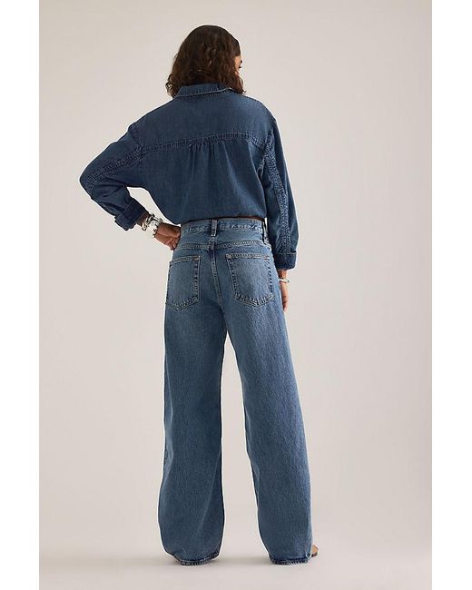 FRAME Blue The Bow High-Rise Barrel Jeans