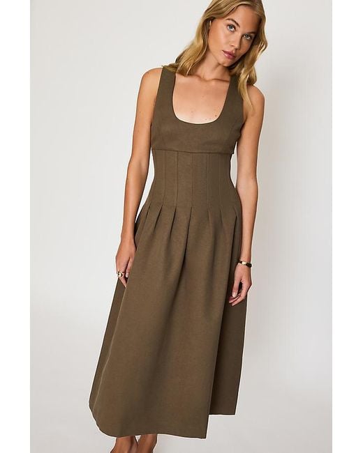 Odd Muse Natural Cinched Midi Dress