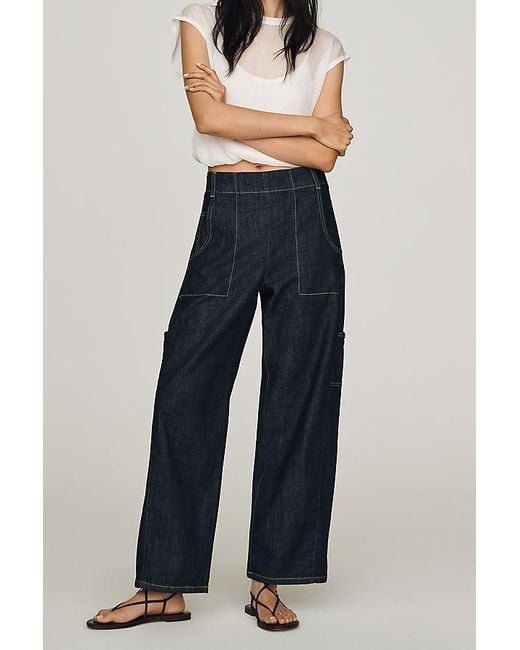 Maeve Blue Painters Mid-Rise Tapered Jeans