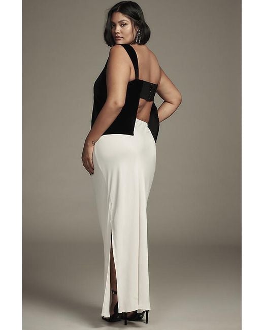 By Anthropologie Gray The Tilda Maxi Slip Skirt: Side Slit Edition