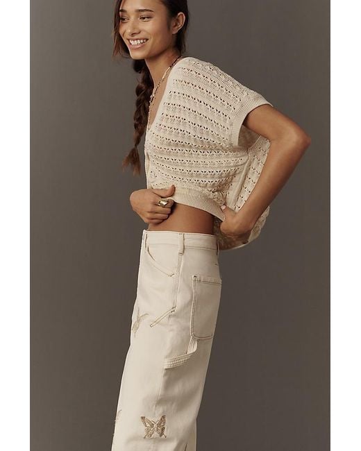 Pilcro Brown The Kayden Butterfly High-Rise Barrel Jeans By