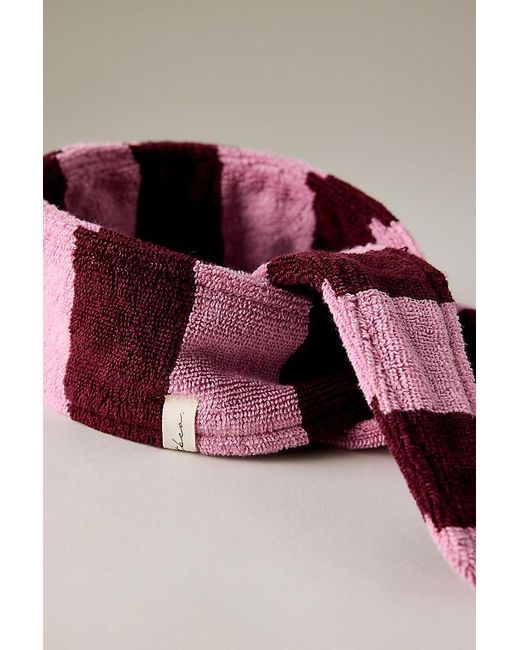 TBCo Pink Burgundy Stripe Terry Cotton Hair Tie