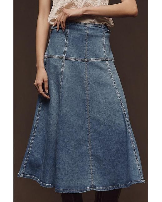 Maeve Black Waisted Denim Maxi Skirt