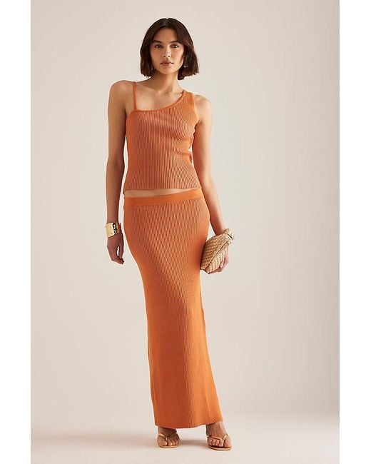 Samsøe & Samsøe Yellow Sacheryl Rib Knit Maxi Skirt