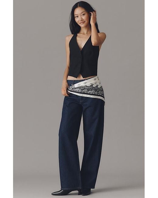 By Anthropologie Blue Buttondown Halter Vest