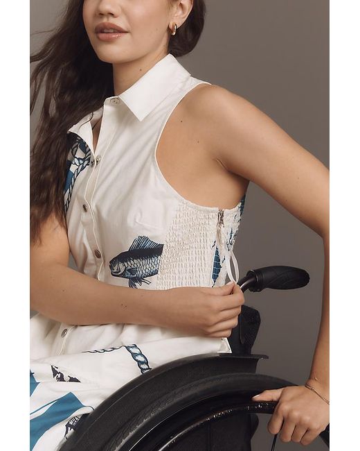 Maeve Multicolor Sleeveless Midi Shirt Dress