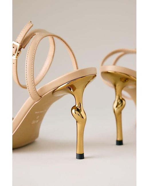 JW PEI Natural Alivia Metal Heel Sandals