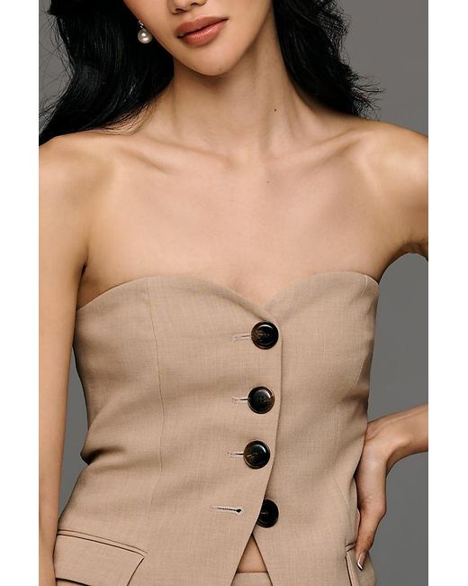 Maeve Multicolor Strapless Buttondown Vest