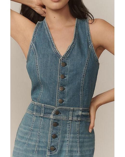 Pilcro Blue Denim Vest Twofer Midi Dress