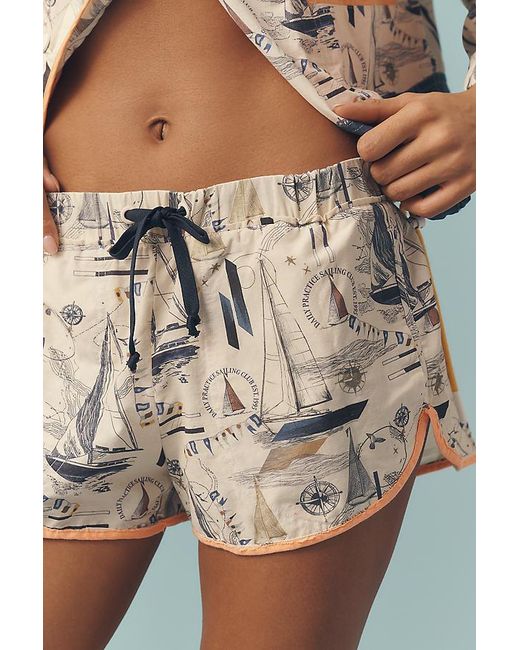Daily Practice Blue Printed Drawstring Shorts