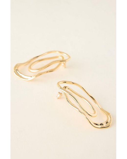 By Anthropologie Natural Plated Oversized Twist Statement Stud Earrings