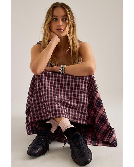 Damson Madder Red Mallory Check Midi Dress