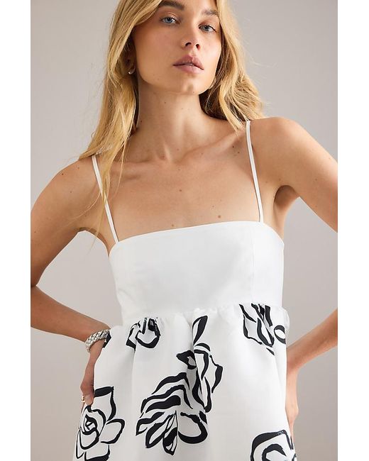 Maeve Black Sleeveless Square-Neck Babydoll Mini Dress
