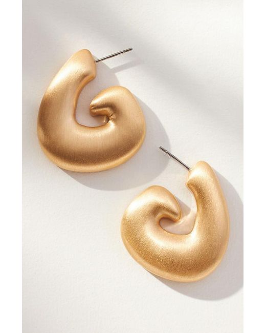 By Anthropologie Natural Metal Swirl Earrings