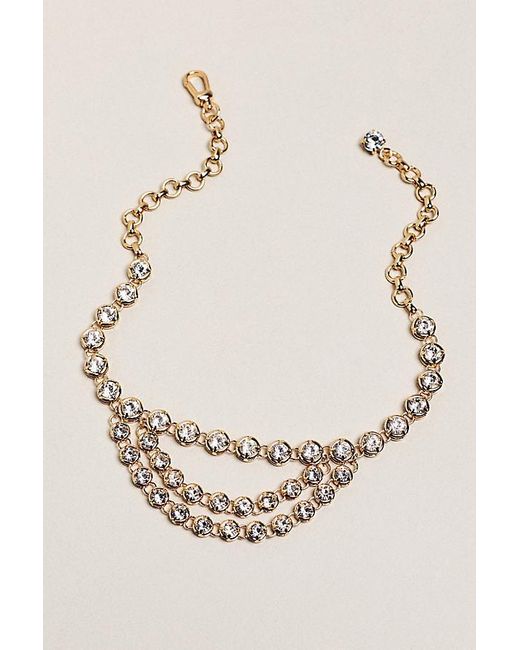By Anthropologie Black Rhinestone Boot Chain