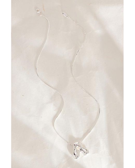 Anthropologie Silver-plated Bubble Letter Monogram Necklace in